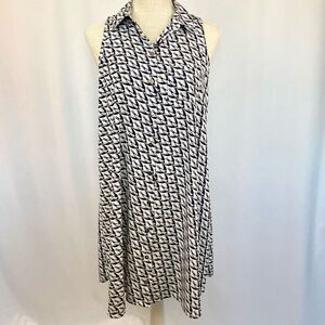 Alfani Petite Bird-Print Shirt Dress Sz 4 Diving Doves A Line Knee Length